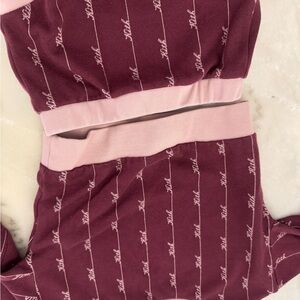 Pink and Burgundy Striped Top